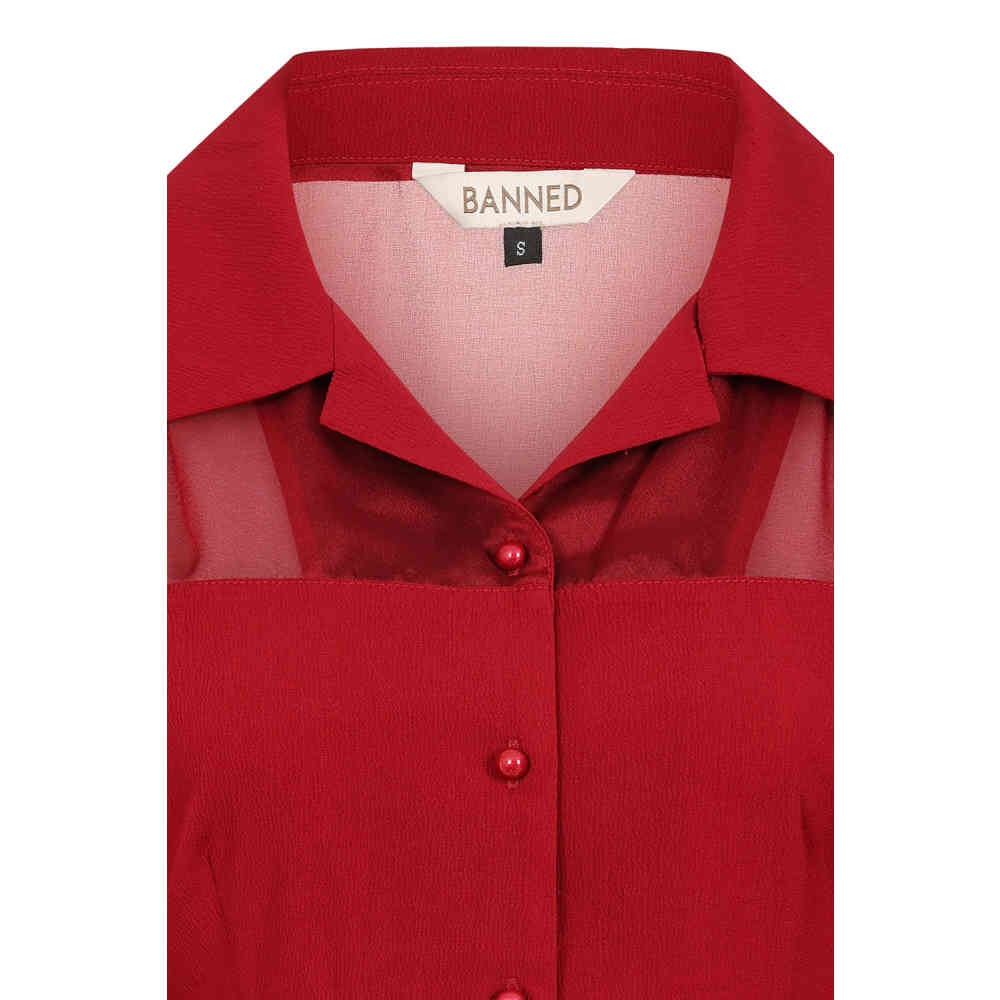 Banned - Bonnie Blouse - Bordeaux rood